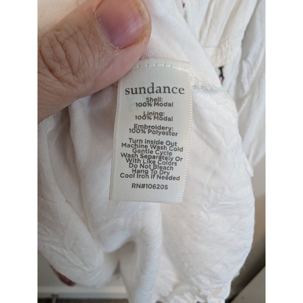 Sundance Amrita Story Dress XL Boho Embroidered Midi White Multicolor Festival - Picture 7 of 12